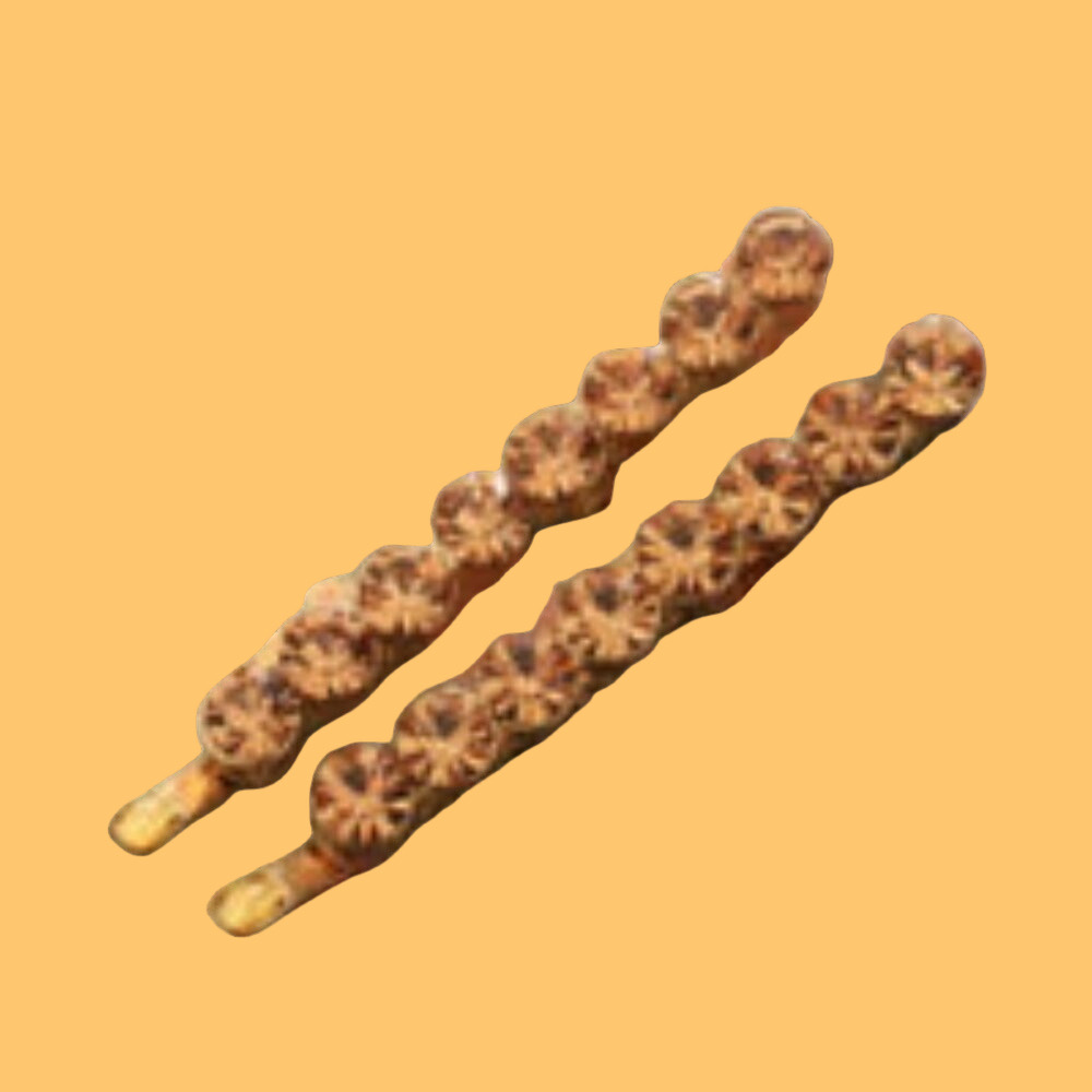 ☀️ Pair of Amber Gold Crystal Hair Pins NWOT